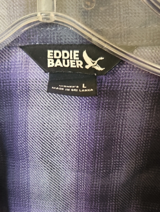 Eddie Bauer Purple Plaid Button-Down Shirt - Picture 2 of 3